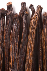 vanilla beans isolated on the white background